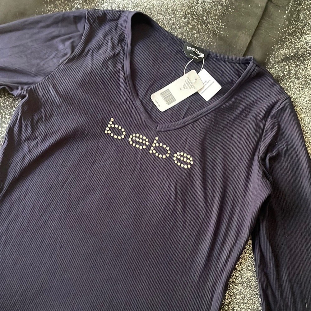 Navy blue new bebe long sleeve shirt never worn